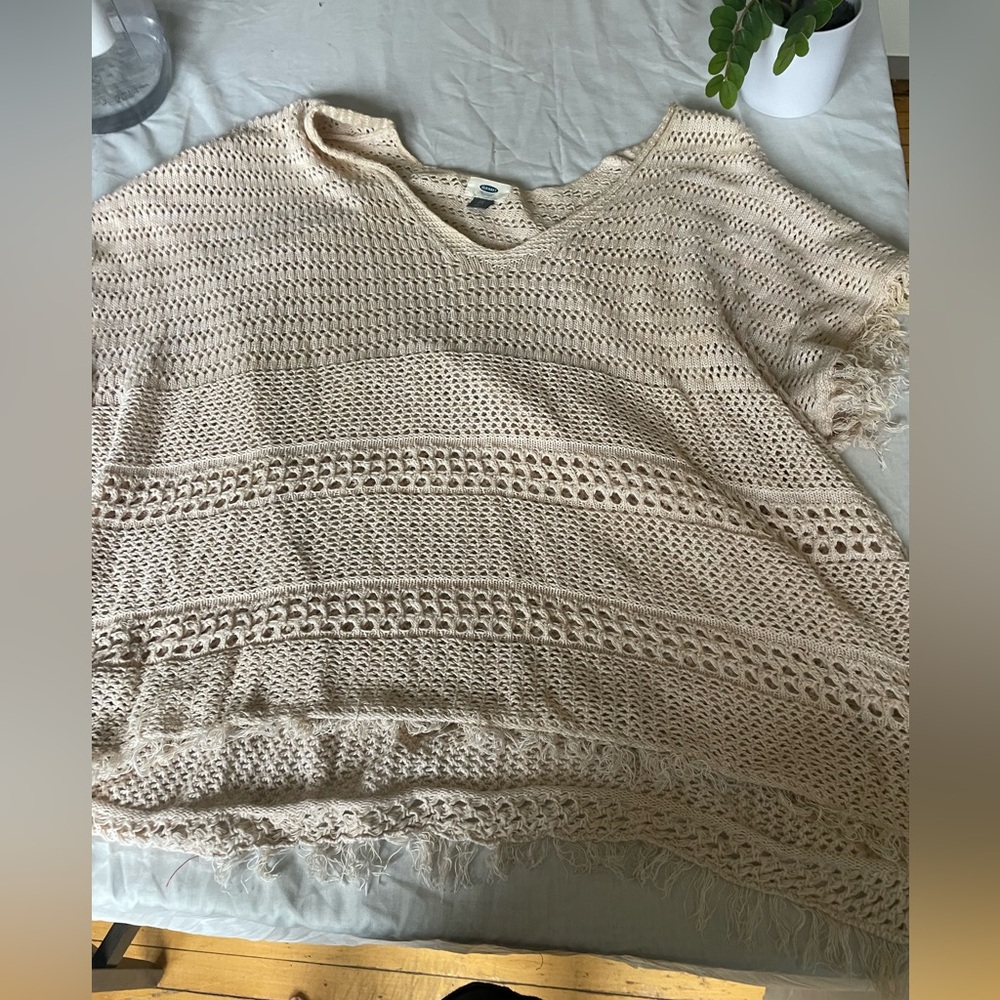 XXL old navy tan poncho short sleeve sweater